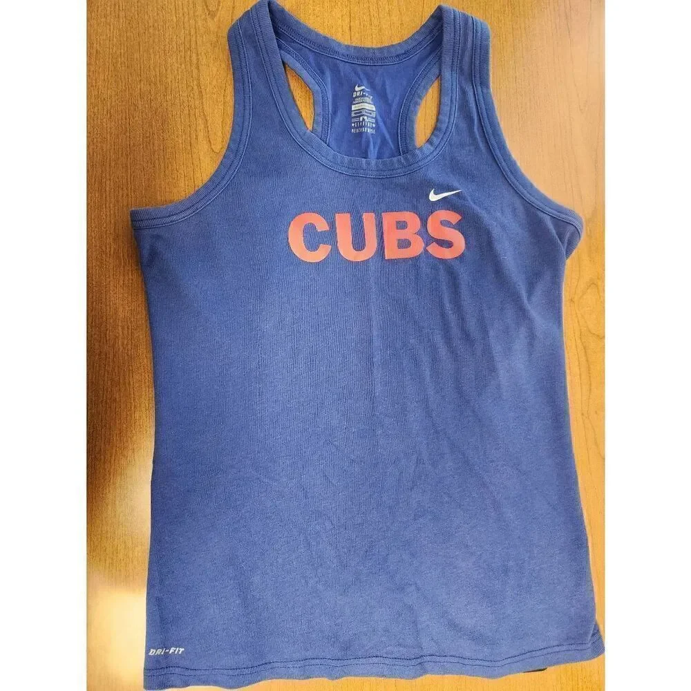 Cubs Nike XL navy tank top with Cubs in red block lettering